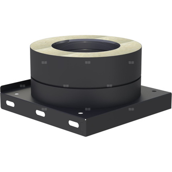 Płyta fundamentowa fi 180mm z odpływem skroplin w dół (nypel 1/2") lakierowana na czarno w dół (nypel 1/2") lakierowana na czarno