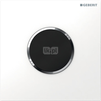 Elektroniczny zawór spłukujący Geberit do pisuaru, zasilanie bateryjne, Typ 10, biały-chrom bł., okrągły