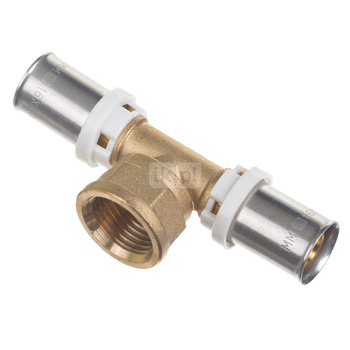 Trójnik QIK Zaprasowywany XPRT mosiądz 50 mm x 1'' x 50 mm (złącze zaprasowywane x GW x złącze zaprasowywane)