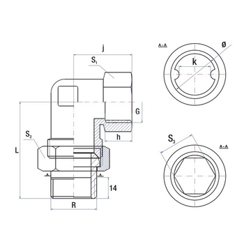 Śrubunek kątowy 90' RUMET mosiądz 1/2'' x 1/2'' (gw x gz)