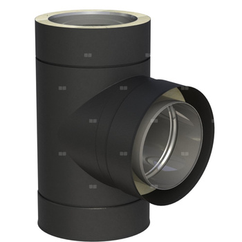 Trójnik 87' fi 150mm lakierowany na czarno (RAL9011)