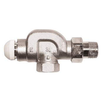 Zawór grzejnikowy termostatyczny HERZ TS-E kątowy spec., połączenie 3/4'' (niklowanie)