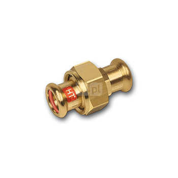 Śrubunek SANHA Press Solar trzyczęściowy, Cu, 35 mm (zw x zw)