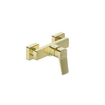 Bateria Malaga, natryskowa, ścienna, PVD brushed light gold