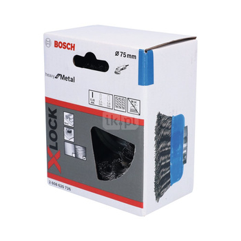 Szczotka garnkowa z systemem X-LOCK, pleciona, 75, stalowa 75 mm, 0,35 mm, X-LOCK