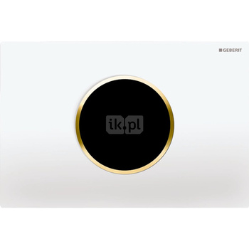 Elektroniczny zestaw uruchamiający WC Geberit, IR, Sigma10, 12cm, biały-złoty