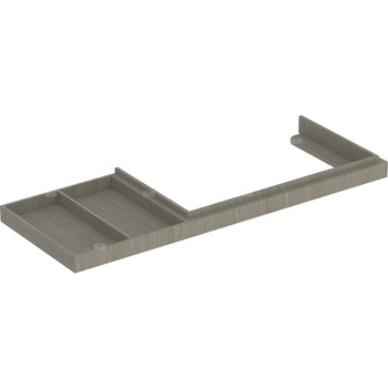 Nasadzany blat pod umywalkę Geberit Citterio z powierzchnią odkładczą: B=133cm, Dąb szarobrązowy