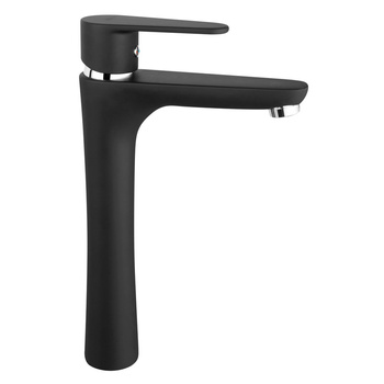 Bateria umywalkowa stojąca nablatowa FERRO ALGEO BLACK, czarny