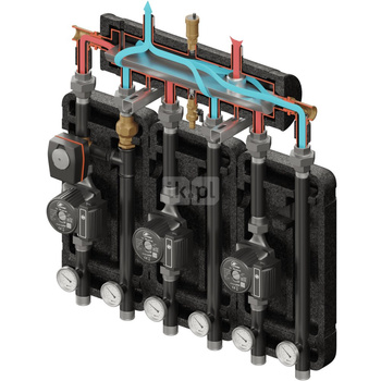 Kompania 3D+ 8004 (SKE 2DC+ 55kW, 2xUNI, VRG432, pompy DN25 DAB/LFP, siłownik ARA)
