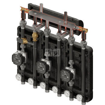 Brygada 3D+ 9005 (KRE, 2xUNI, VTA372, pompy DN25 Grundfos)