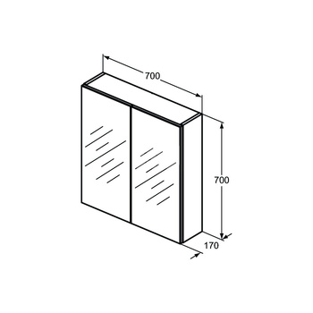 M+L SZAFKA Z LUST. ŚR 70X70 MATT AL 6.3W