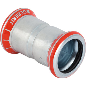 Mufa GEBERIT Mapress C-Stahl, stal (ocynk galwaniczny/elektrolityczny) (ocynk), 66.7 mm, DN 65 x 66.7 mm x DN 65 (mufa zaprasowywana x mufa zaprasowywana), (głębokość: 13.5 mm) z uszczelką