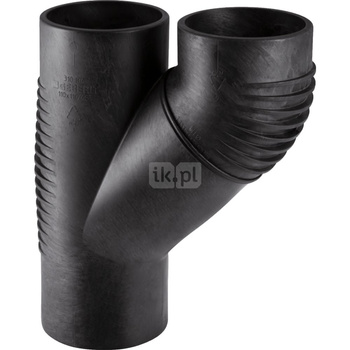 Trójnik GEBERIT Silent-db20 PE 110 mm x 90 mm x 110 mm (króciec z tworzywa sztucznego do spawania/zgrzewania x króciec z tworzywa sztucznego do spawania/zgrzewania x króciec z tworzywa sztucznego do spawania/zgrzewania), kolor czarny