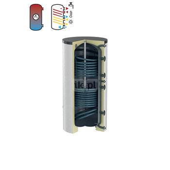 Podgrzewacz FLAMCO MEIBES DUO-SOLAR z wężownicą, 200 l, Spiralny, Emaliowany, 18.6 kW, 10 / 16