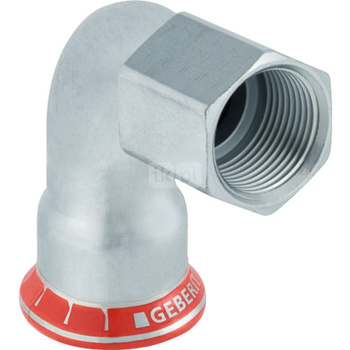 Kolano 90' GEBERIT Mapress C-Stahl przejściowe, stal (ocynk galwaniczny/elektrolityczny) (ocynk), 3/4'' x 28 mm (GW x mufa zaprasowywana), (głębokość: 35 mm) z uszczelką