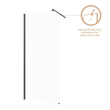 Kabina walk-in szkło transparentne profil czarny