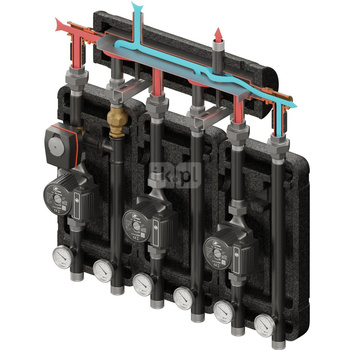 Brygada 3D+ 8004 (KRE, 2xUNI, VRG432, pompy DN25 DAB/LFP, siłownik ARA)