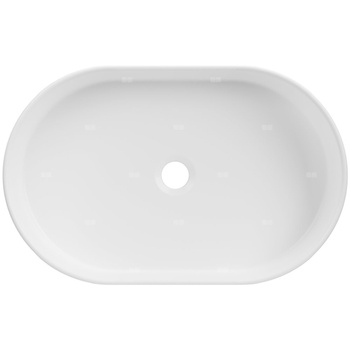 Umywalka nablatowa ryflowana, owalna Glamour, biały połysk