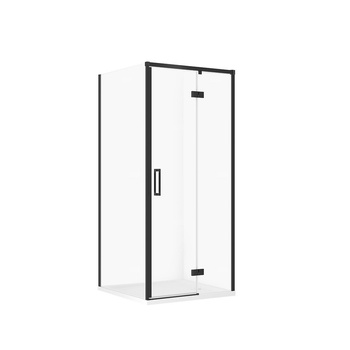 SET C177 KABINA LARGA PRAWA CZARNA 90X90X195+TAKO BIAŁY 90X4 WIRT