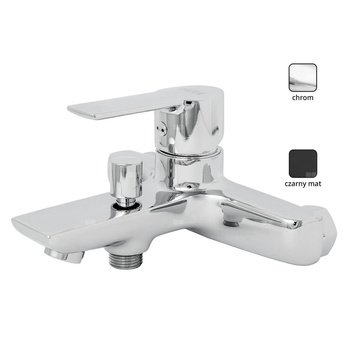 84403 Bateria WEGA wannowa naścienna czarny mat bez akces. głowica 35