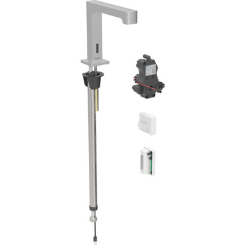 Bateria umywalkowa Geberit Brenta, stojąca, zasilanie generatorowe, do podtynkowej skrzynki funkcyjnej, bez mieszacza, stal nierdzewna