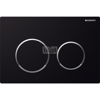 Przycisk uruchamiający Geberit Omega20, przedni/górny, czarny-chrom bł.-czarny, prostokątny