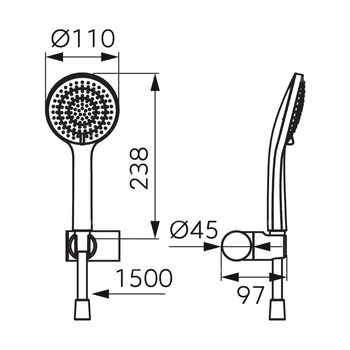 NOSTRIS zestaw natryskowy punktowy, czarny