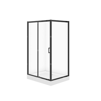 SET C712 KABINA ARTECO CZARNA PROST 120X90X190 + BR TAKO 120X16 WIR