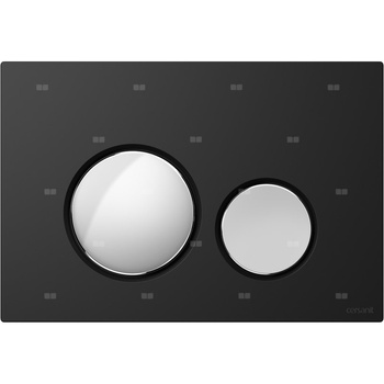 PRZYCISK LUNA CZARNY MATOWY KLAWISZE CHROM BŁYSK