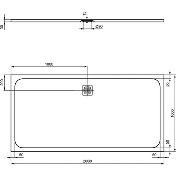 ULTRAFLAT S Brodzik 200x100 CONC GR RECT