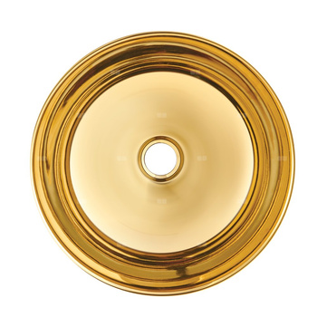 Umywalka nablatowa TINOS czarno/złoty połysk