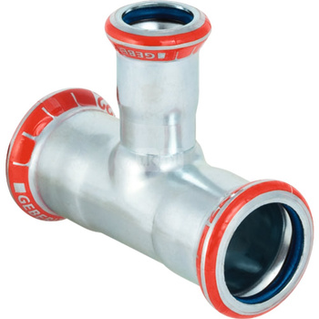 Trójnik GEBERIT Mapress C-Stahl FKM redukcja 90' stal (ocynk) 42 mm x 35 mm x 42 mm MZ