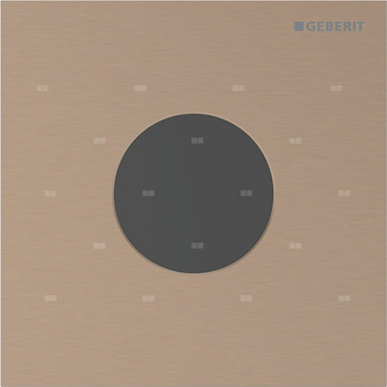 Elektroniczny zawór spłukujący Geberit do pisuaru, zasilanie 230V, Typ 40, stal czerwone złoto, okrągły