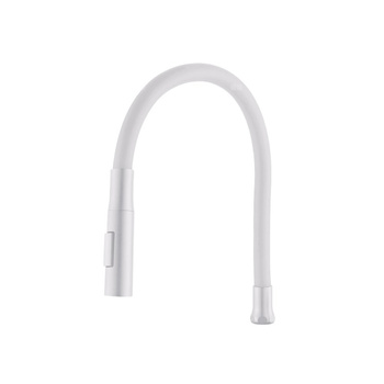 ELASTYCZNA WYLEWKA 2F Z PRZYCISKIEM DO BATERII ZLEW, BIAŁA