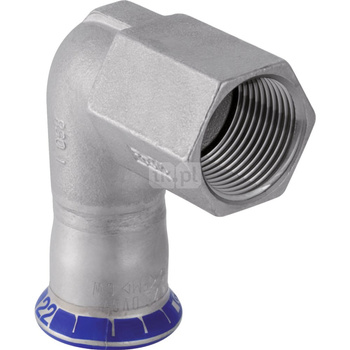 Kolano 90' GEBERIT Mapress Edelstahl przejściowe, stal nierdzewna, 1'' x 28 mm (GW x mufa zaprasowywana), (głębokość: 43 mm) z uszczelką