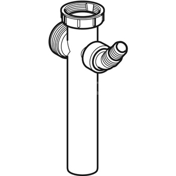 Trójnik przyłączeniowy Geberit z łącznikiem kątowym wężyka: d=40mm, G=1 1/4'', d1=19 / 23mm, Biały-alpin