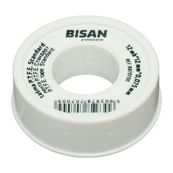 Taśma P.T.F.E. standard woda 0,075 mm/12 mm/12 mb (rolka biała)