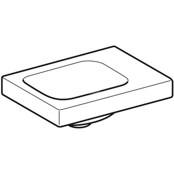 Umywalka GEBERIT iCon Light prostokątna, biała, 380mm, bez otworu na baterię, bez odpływu przelewowego, półka z prawej