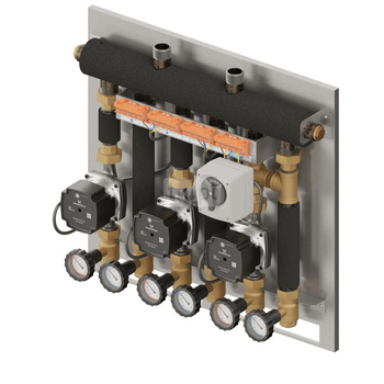 Eskadra 3D+ 004 (KRE 3D, 2 x UNI, z. obrotowy z siłownikiem, pompy DN15 Grundfos)
