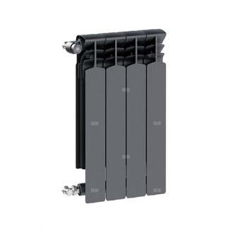 Grzejnik żeberkowy KFA Armatura G600F/4 aluminium, podłączenie boczne 672 x 322 mm, kolor grafit