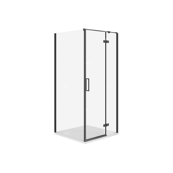 SET C527 KABINA CITY PRAWA CZARNA 90X90X195+TAKO SLIM BIAŁY WIR