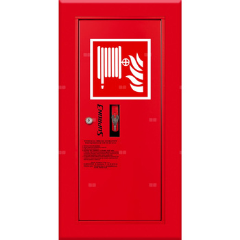 Hydrant DN 52 wnękowy boczny ze zwijadłem, wąż 15 m, zamek patent, RAL 3000 prawy