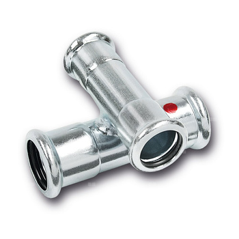 Czwórnik Concept By SANHA Therm dwupłaszczyznowy spawany stal 28 mm x 28 mm x 18 mm x 18 mm, zw x zw x zw x zw