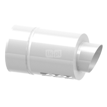 Zakończenie poziome systemu TWIN JEREMIAS 360-TWIN35 stal nierdzewna fi 100/150 mm, dł. 250 mm, kolor wysoki połysk