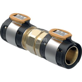 Złącze GEBERIT FlowFit, brąz krzemowy bezołowiowy, 50 mm (łącznik zaprasowywany x łącznik zaprasowywany)