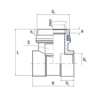 Złącze trójnik RUMET Mosiądz 1/2'' x 1'' x 1/2'' (GW x GZ x GW)
