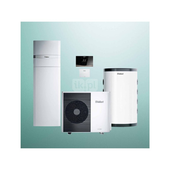 Pakiet Systemowy OZE - Pompa ciepła powietrzna powietrze-woda monoblok VAILLANT VWL 35/6A aroTHERM plus 3.6 kW 400 V + Centrala grzewcza uniTOWER VIH QW 190/6E + Moduł komunikacji internetowej VR 940f + Zasobnik buforowy VP RW 50 + Regulator sensoCOMFORT