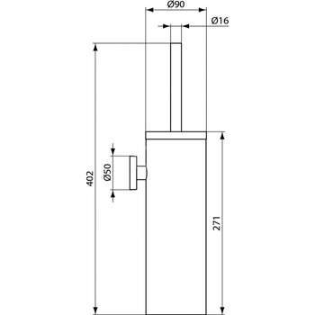 IOM SZCZOTKA WC MONTOWANA DO ŚCIANY