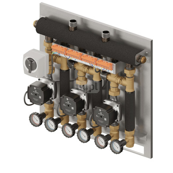 Eskadra 3D+ 433 (KRE 3D, z. obrotowy z sił, 2 x z. miesz. termost., pompy DN15 Grundfos)