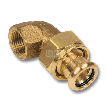 Śrubunek 45' SANHA PURAPRESS trzyczęściowy, miedź, 28 mm x 1'' (zw x GW)